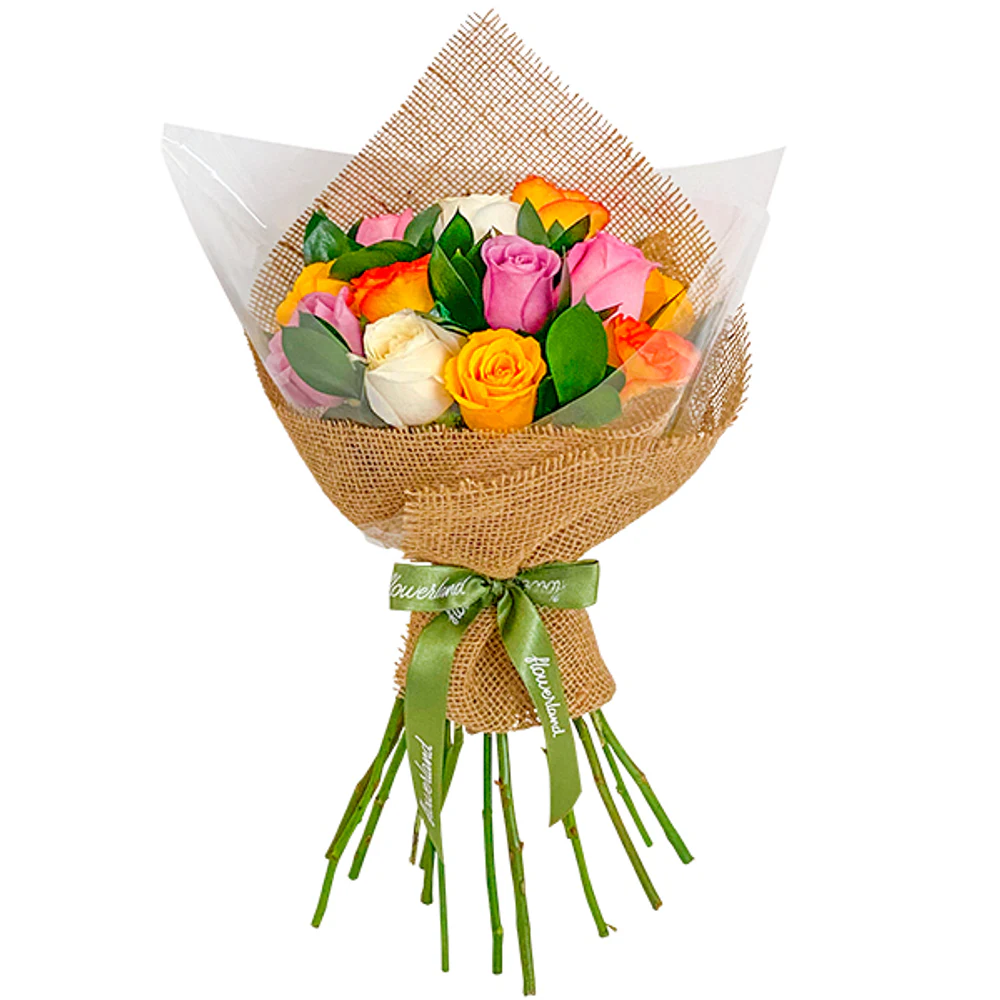 Buquê de Rosas Coloridas Nacionais