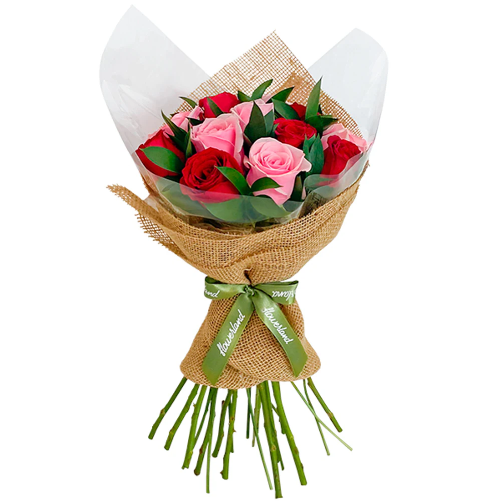 Buquê de Rosas Vermelhas e Cor de Rosa Nacionais