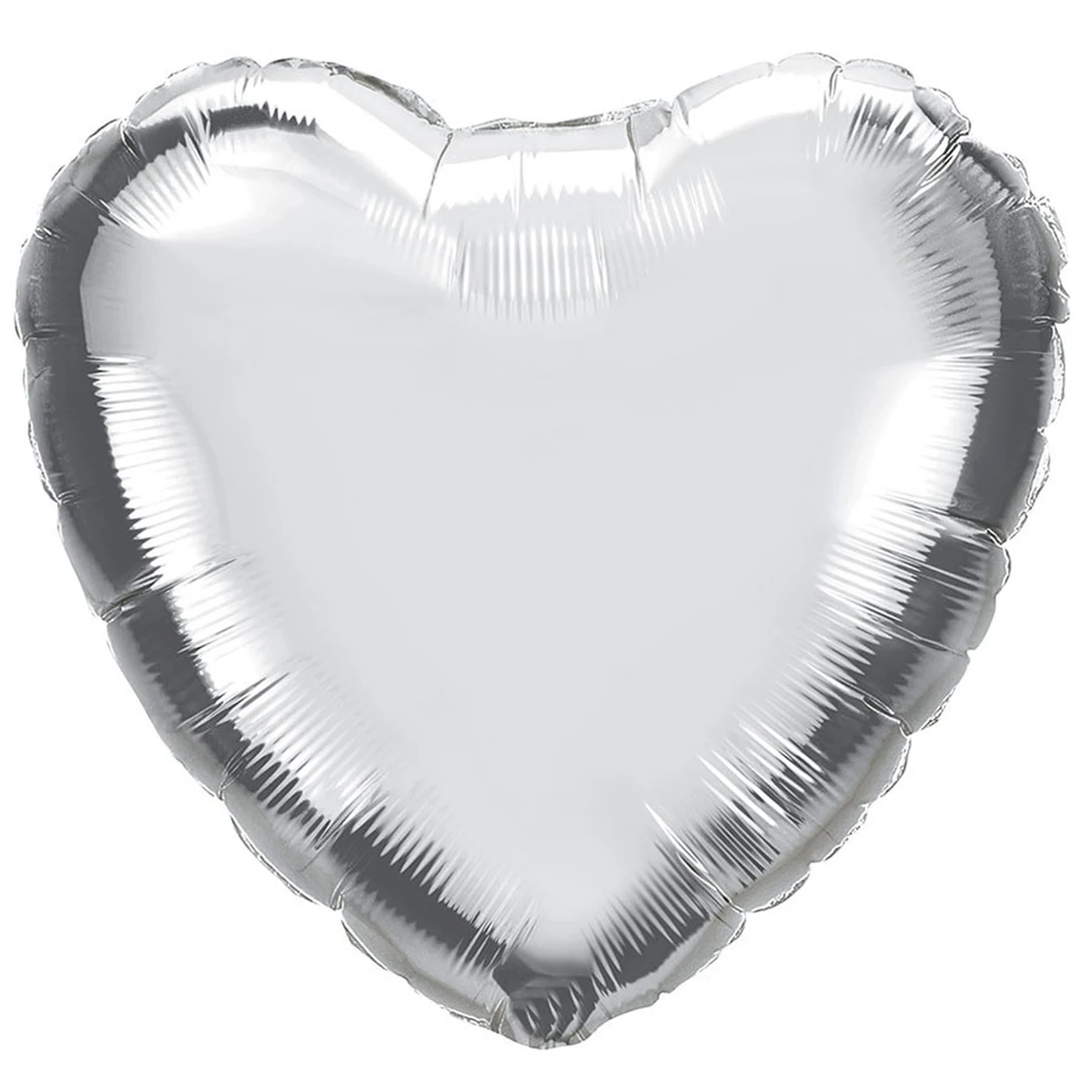 Balão Avulso inflado - Foil Coração Liso Prateado 18″