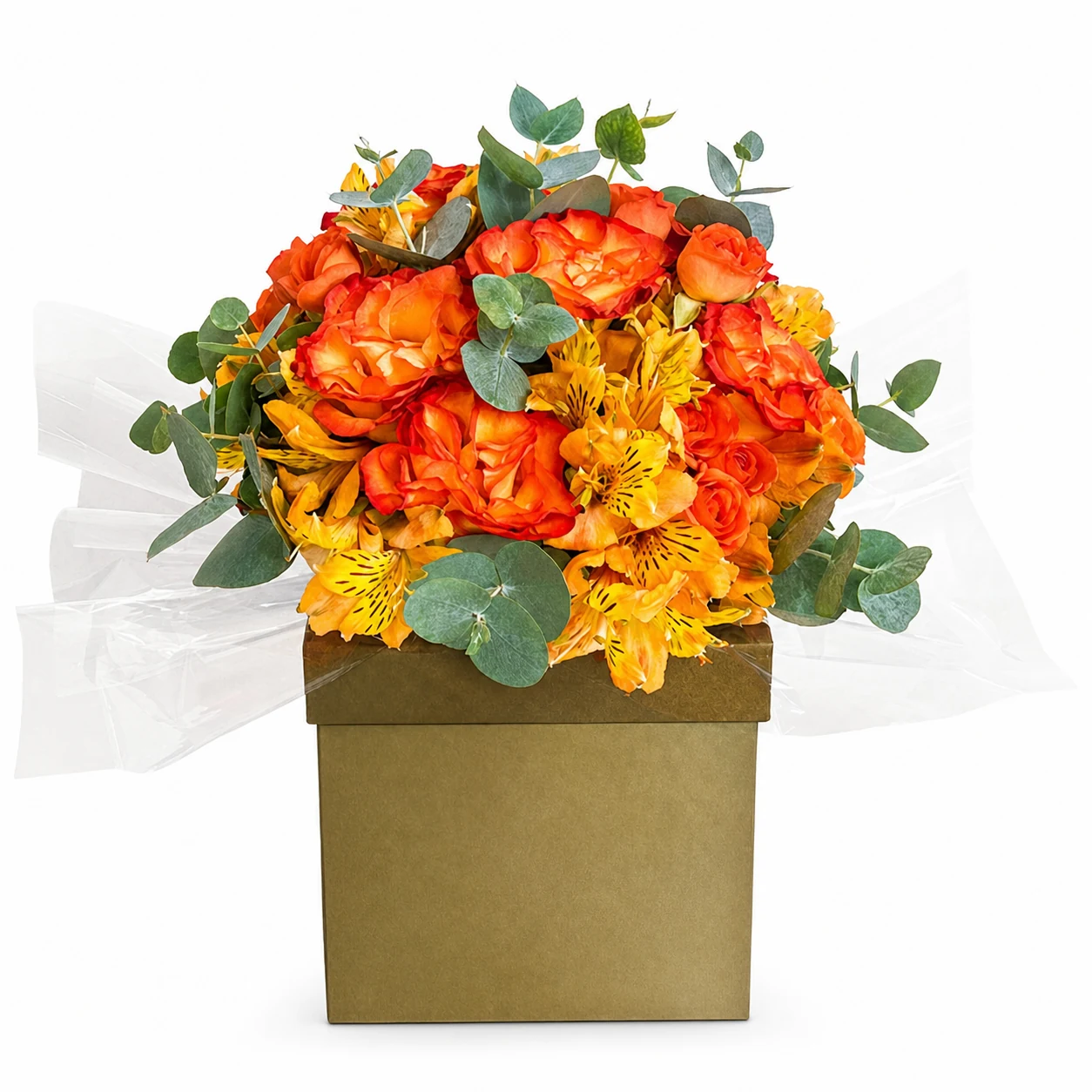 CAIXA LUX FLORES LARANJA
