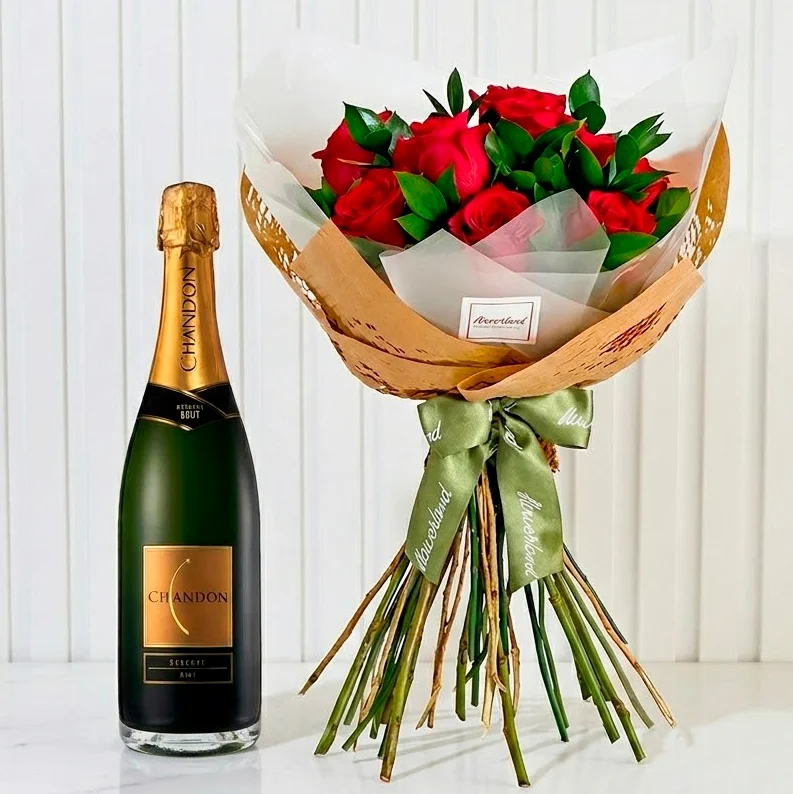 1 Dúzia de Rosas Colombianas com Chandon 750ml