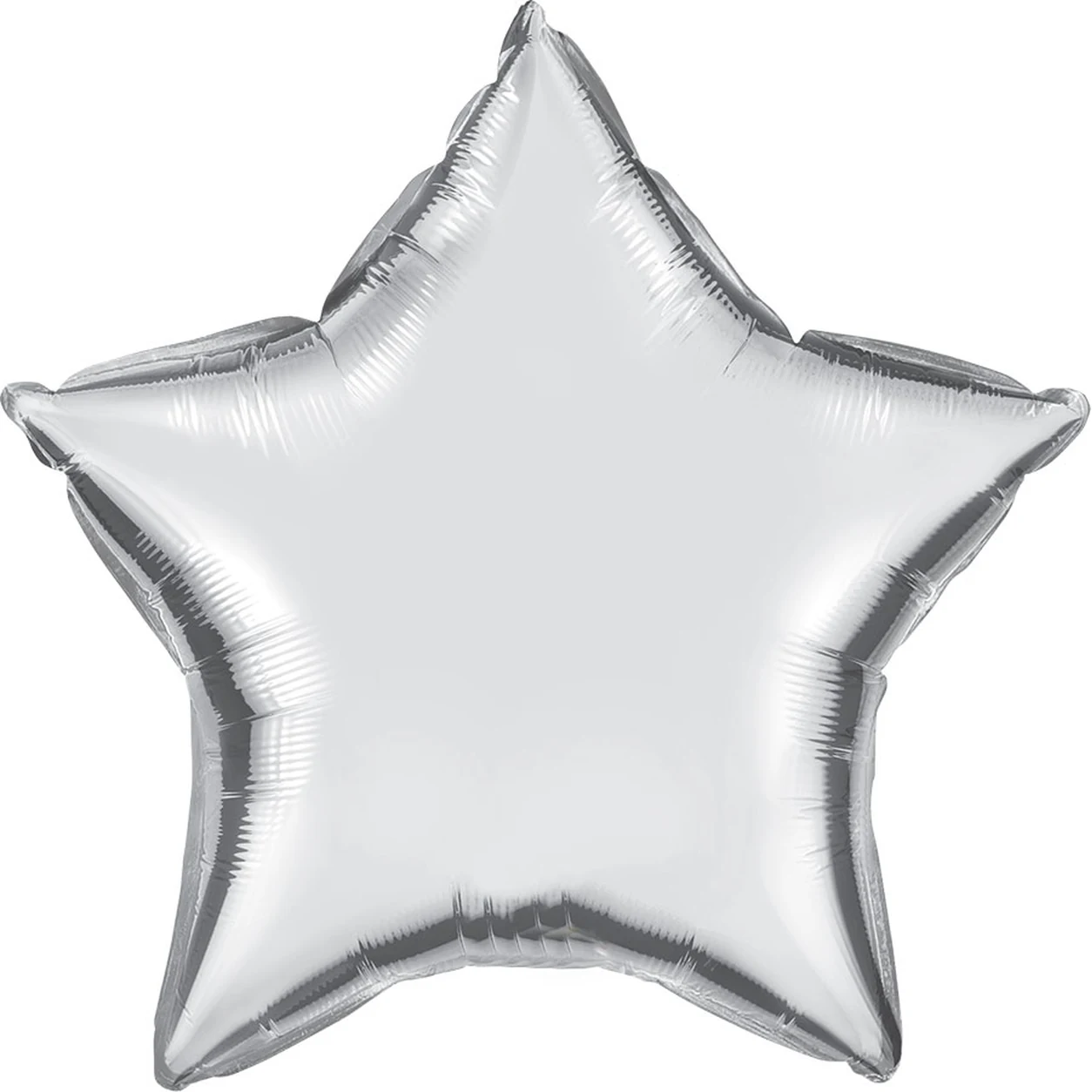 Balão Avulso inflado - Foil Estrela Lisa Prateada