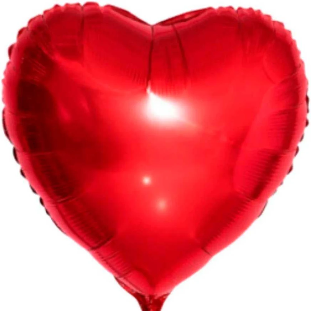 Balão Metalizado Coração Vermelho 45 cm