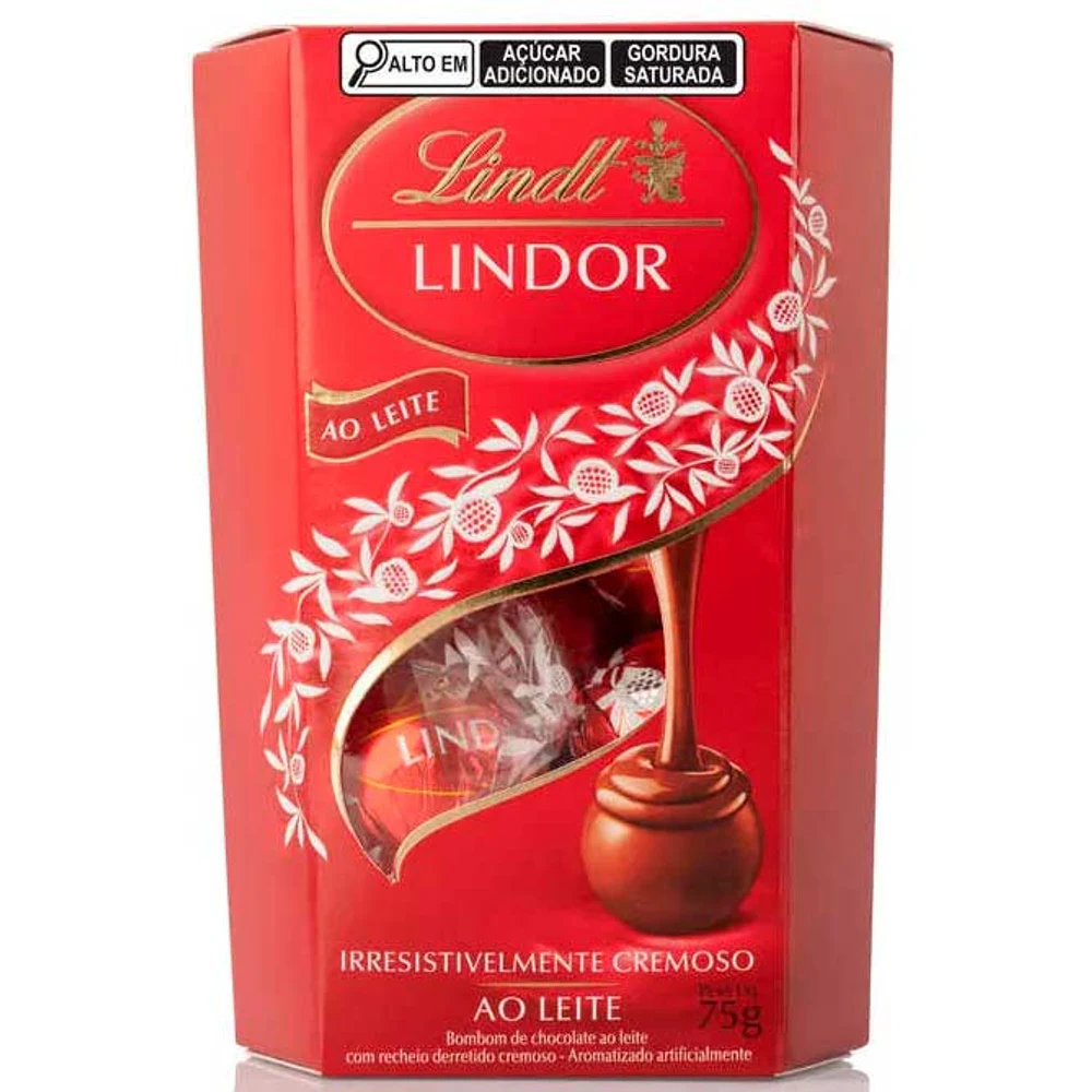 Caixa de Chocolate Lindt Lindor 75g - 6 unidades