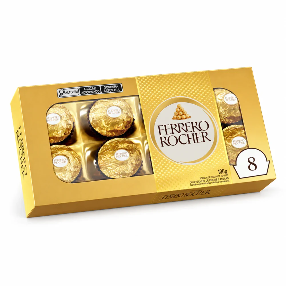 Caixa de Ferreiro Rocher com 8 unid | Flowerland, floricultura com entrega no Rio de Janeiro