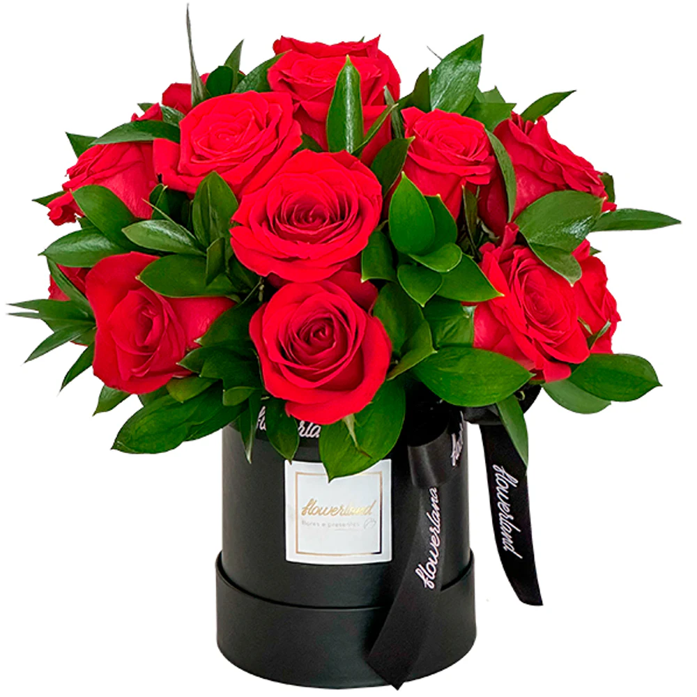Caixa Eu Te Amo com 18 Rosas Colombianas