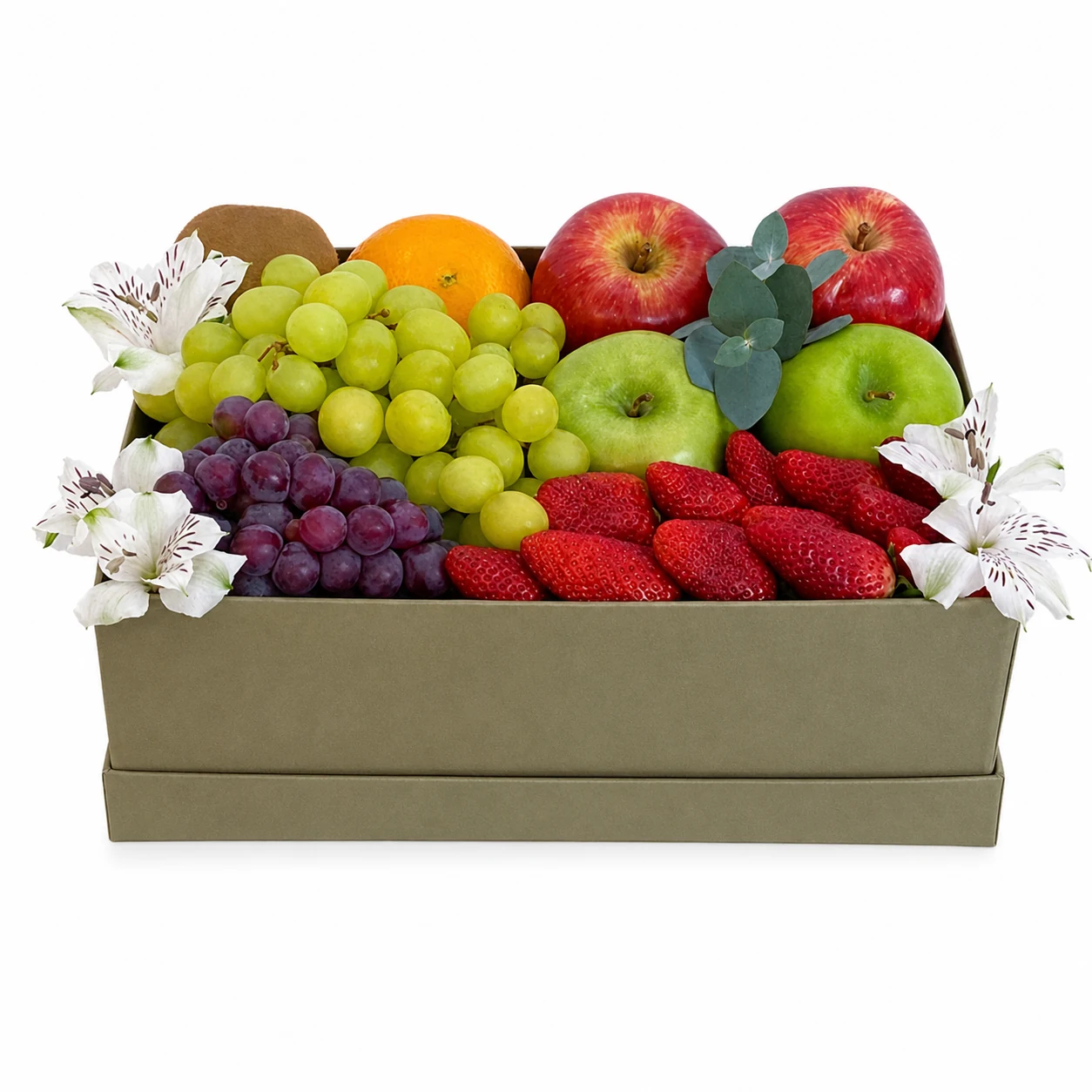 CESTA DE FRUTAS E FLORES