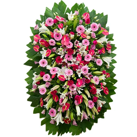 COROA DE FLORES LUXO COR DE ROSA