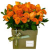 caixa de flores laranja
