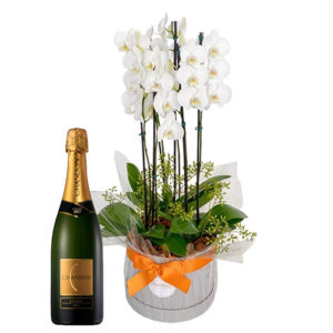 flores e champanhe